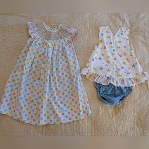 Toddler Spring Easter Pastel Cottagecore Dress Playsuit Outfit Bundle